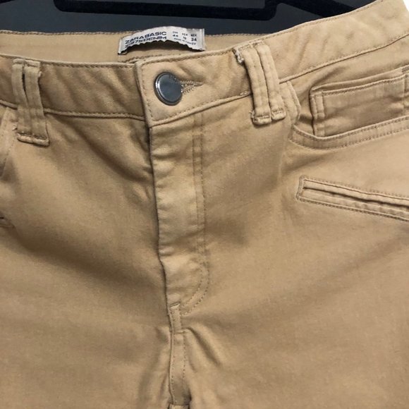 Zara Tan Colour Skinny Leg Jeans 34 inch waist - Picture 10 of 10